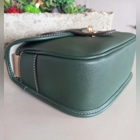 Dooney & Bourke Saddle Bag 20 Italian Leather In Sage - Picture 14 of 16